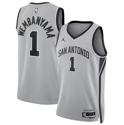 25/26 NBA Santonio Spurs gray Heat pressed version jersey S-XXL