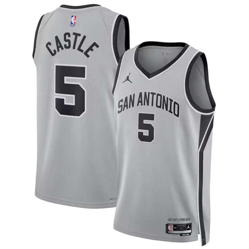 25/26 NBA Santonio Spurs gray Heat pressed version jersey S-XXL