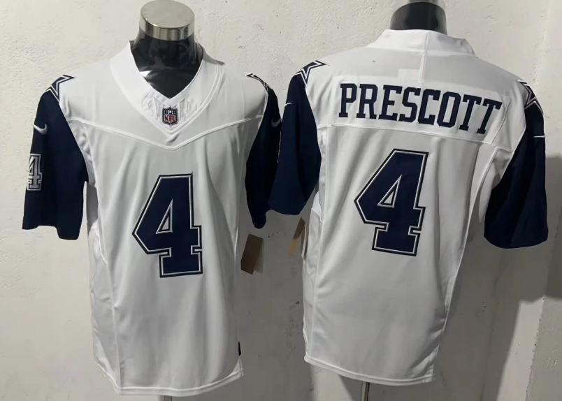 2025 NFL Dallas Cowboys White-Blue Sleeve S-3XL