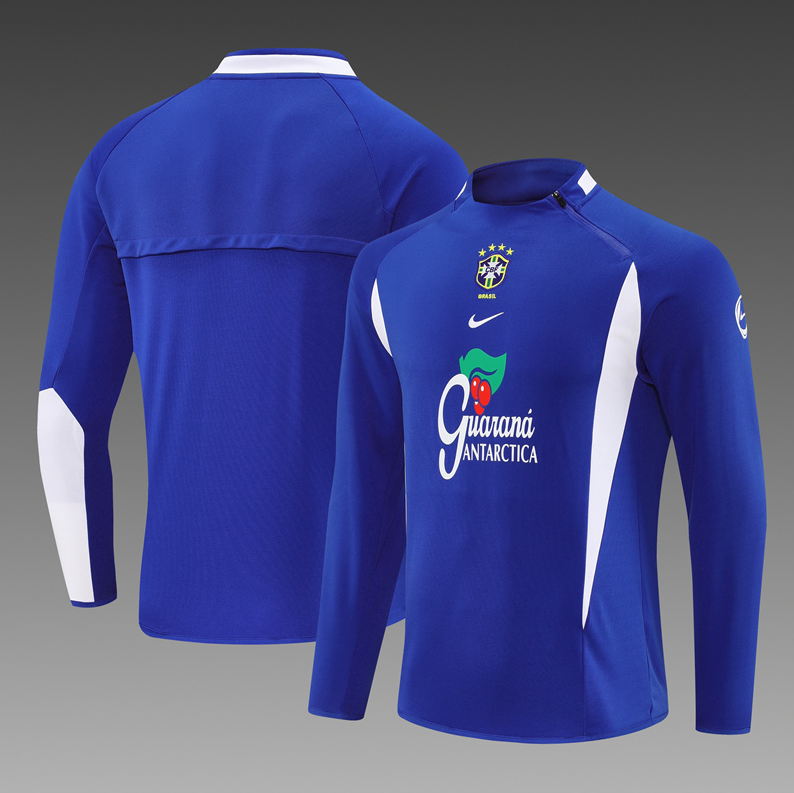 2002 Brazil blue training long sleeve Jersey S-XXL 