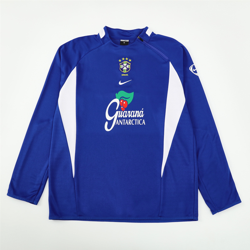 2002 Brazil blue training long sleeve Jersey S-XXL 