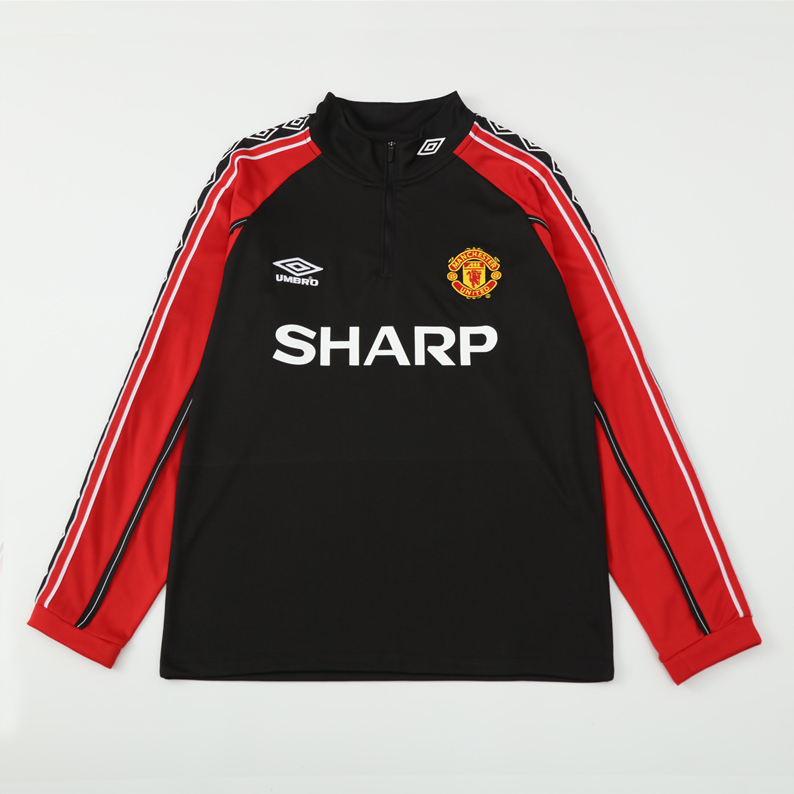 98/99 Manchester United M-U black training long sleeve Jersey S-XXL 