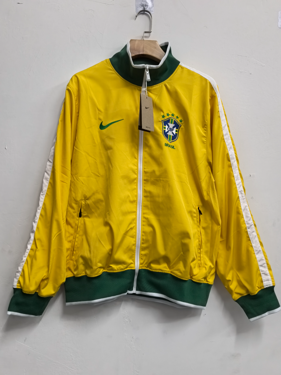 retro Windbreaker Brazil training Yellow Waterproof thickened version S-XXL
