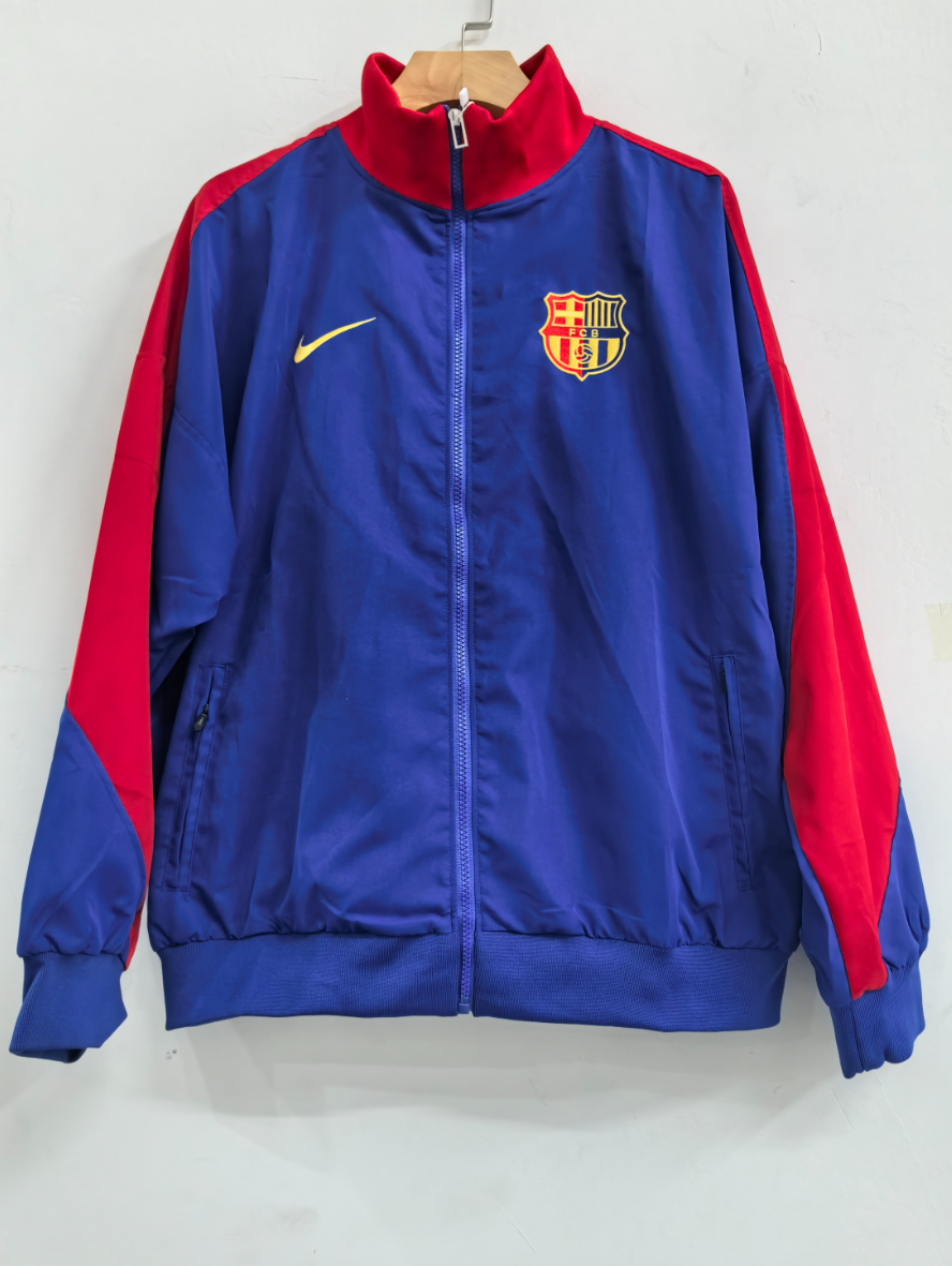 25/26 Windbreaker Barcelona training red-blue Waterproof thickened version S-XXL