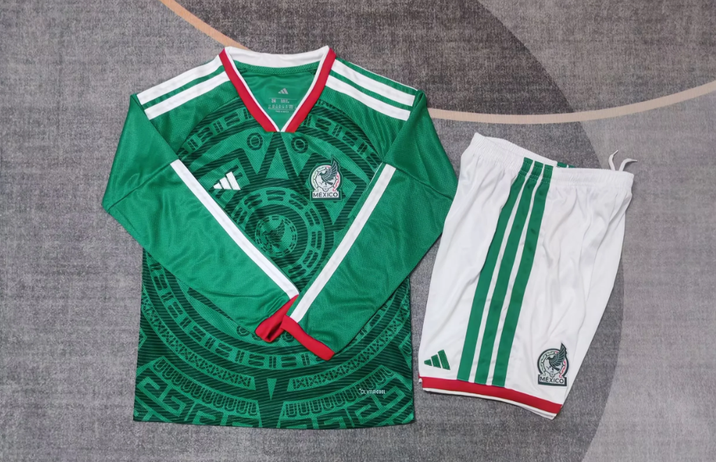 2026 Mexico home kids long sleeve version Size 16-28