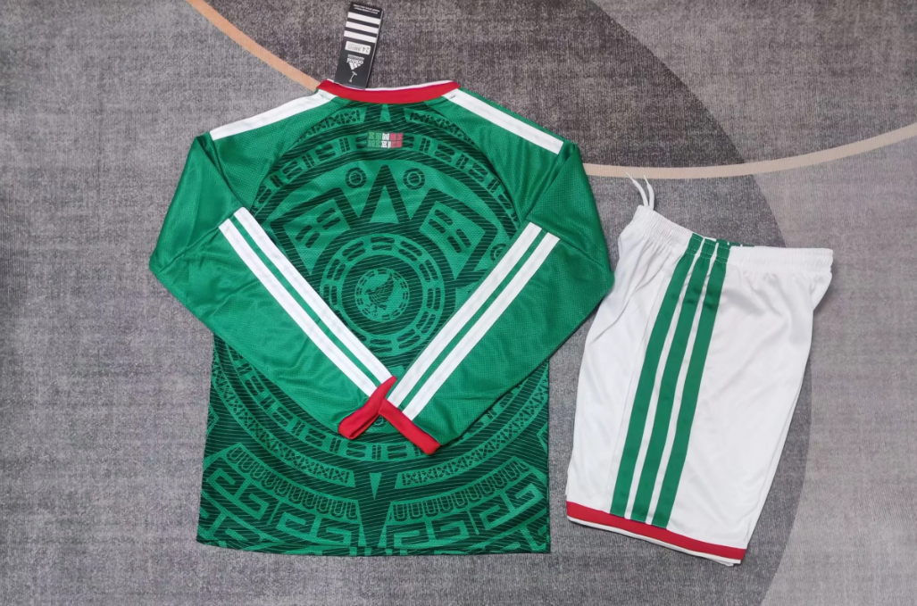 2026 Mexico home kids long sleeve version Size 16-28