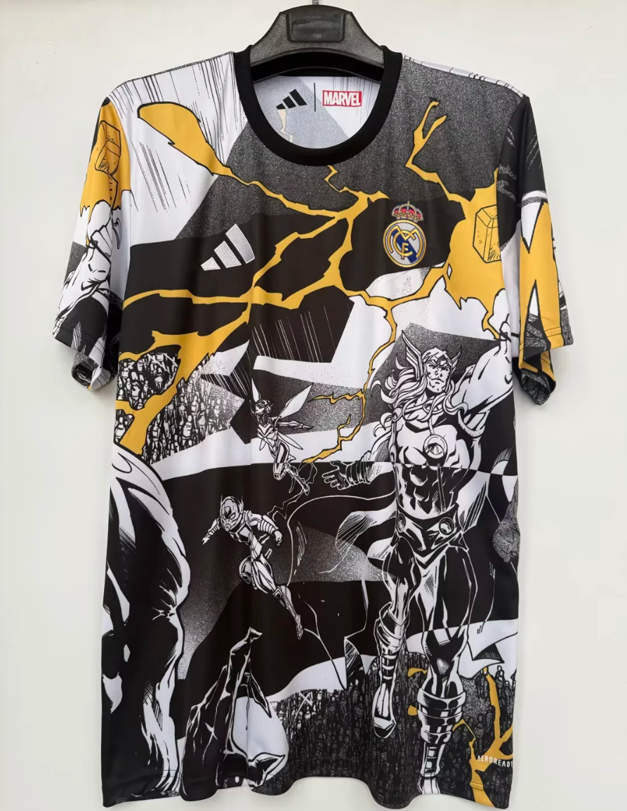 25/26 re@l Medrid Marvel co-branded training fan version S-4XL