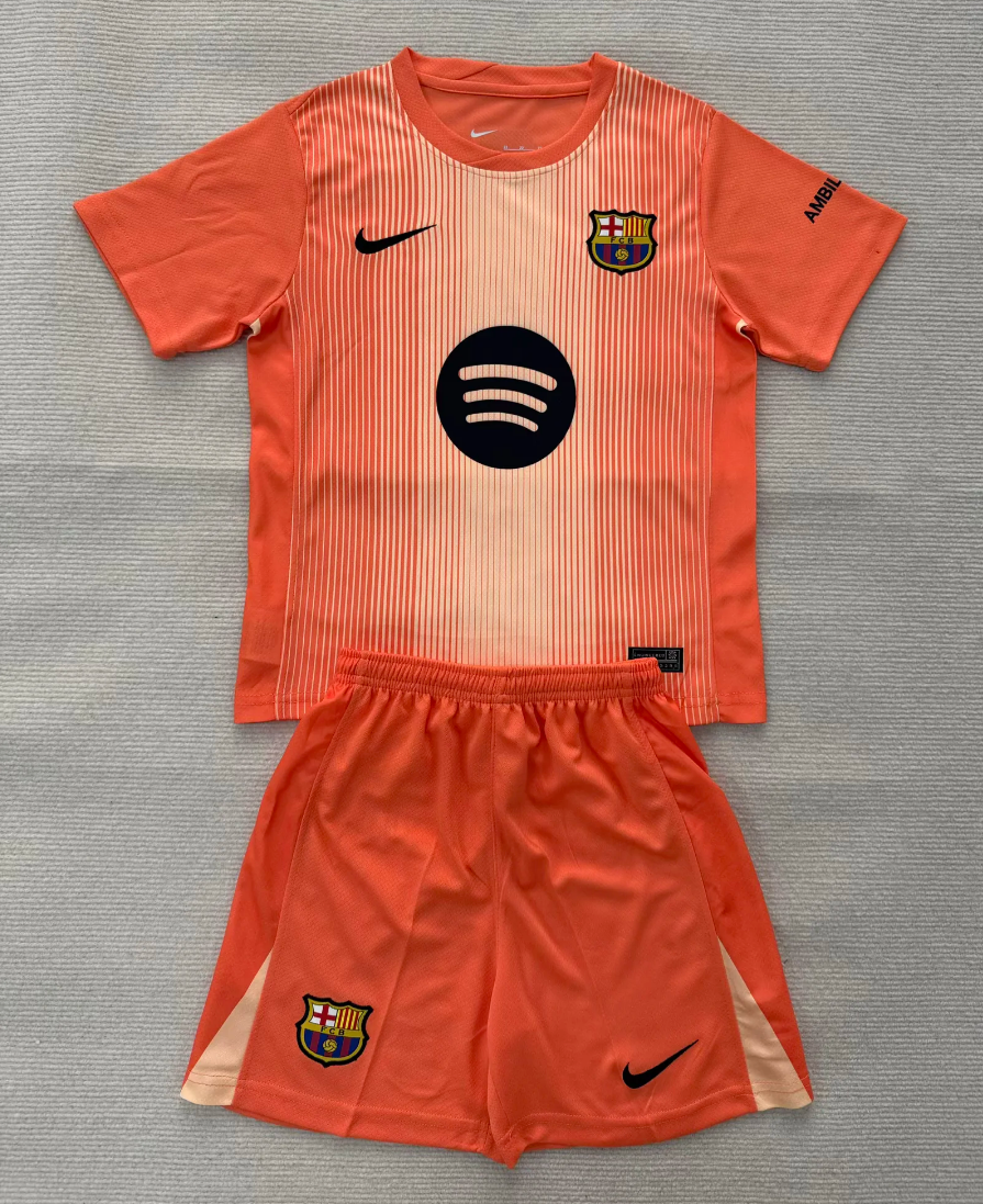 25/26 Barcelona goalkeeper Orange kids version Size 16-28