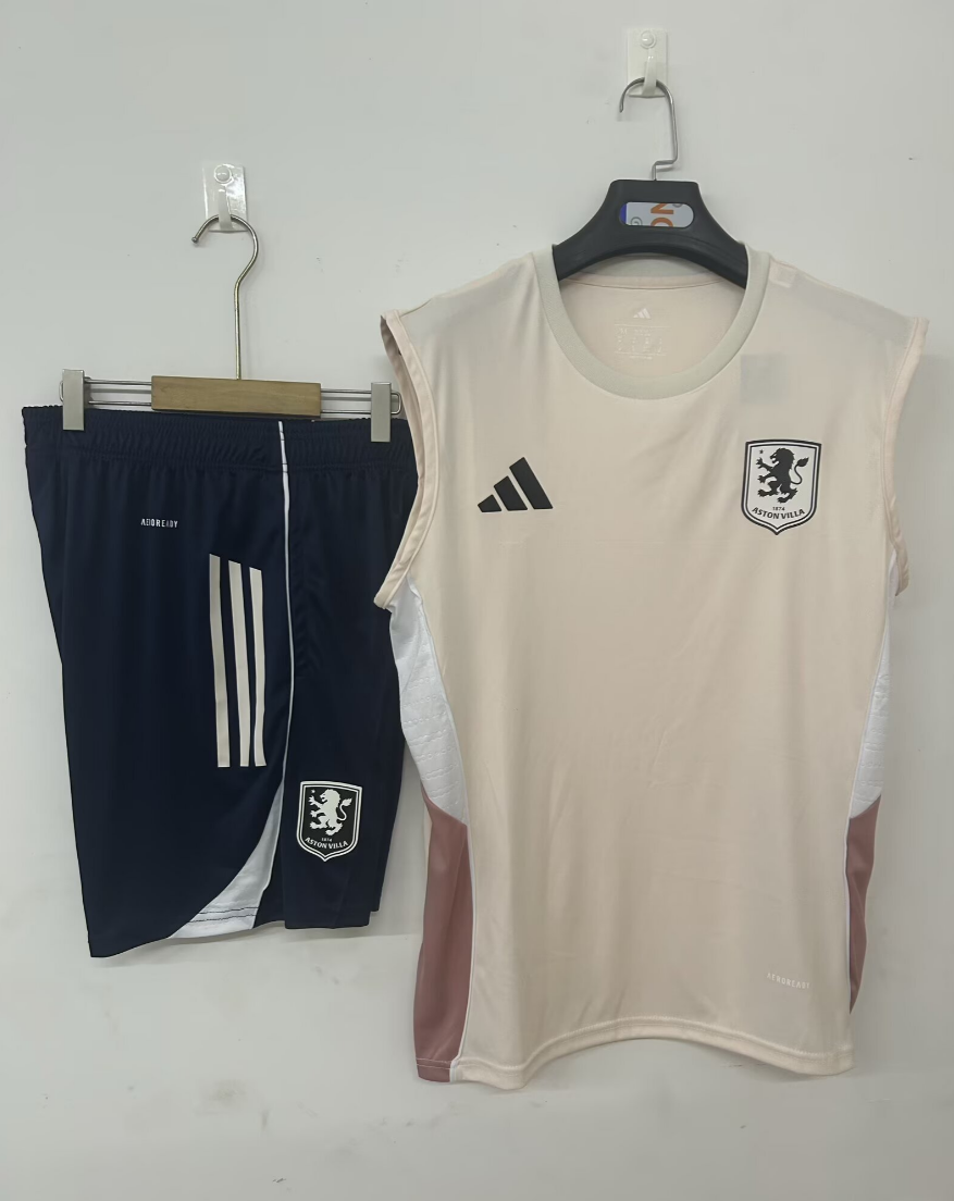 25/26 Aston Villa apricot training vest fan version suit S-XXL