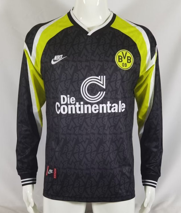 95/96 Dortmund away black long sleeve retro version S-XXL