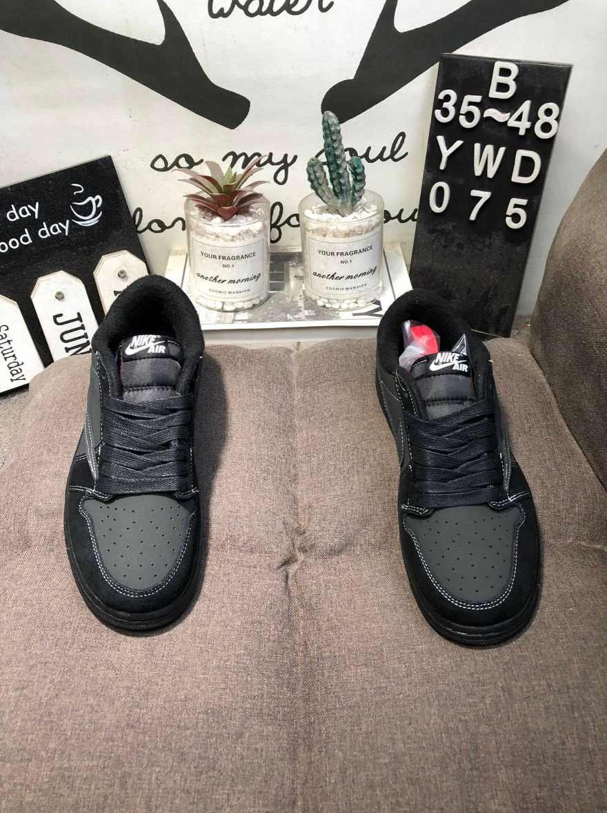 Nike Air Jordan 1 Low AJ1 black shoes size 39-45