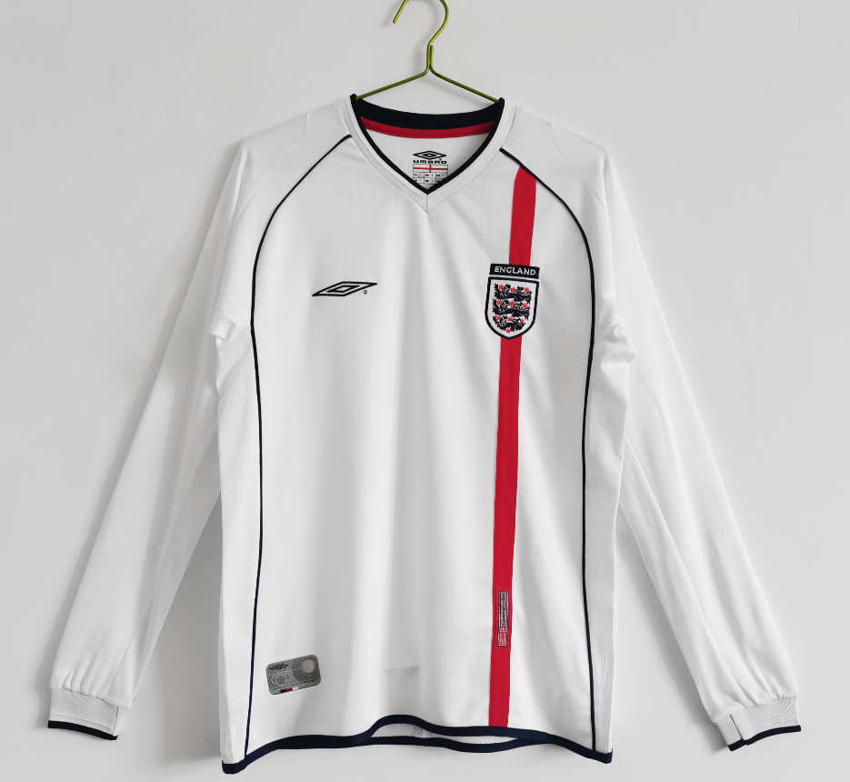 2002 England home long sleeve retro version S-XXL