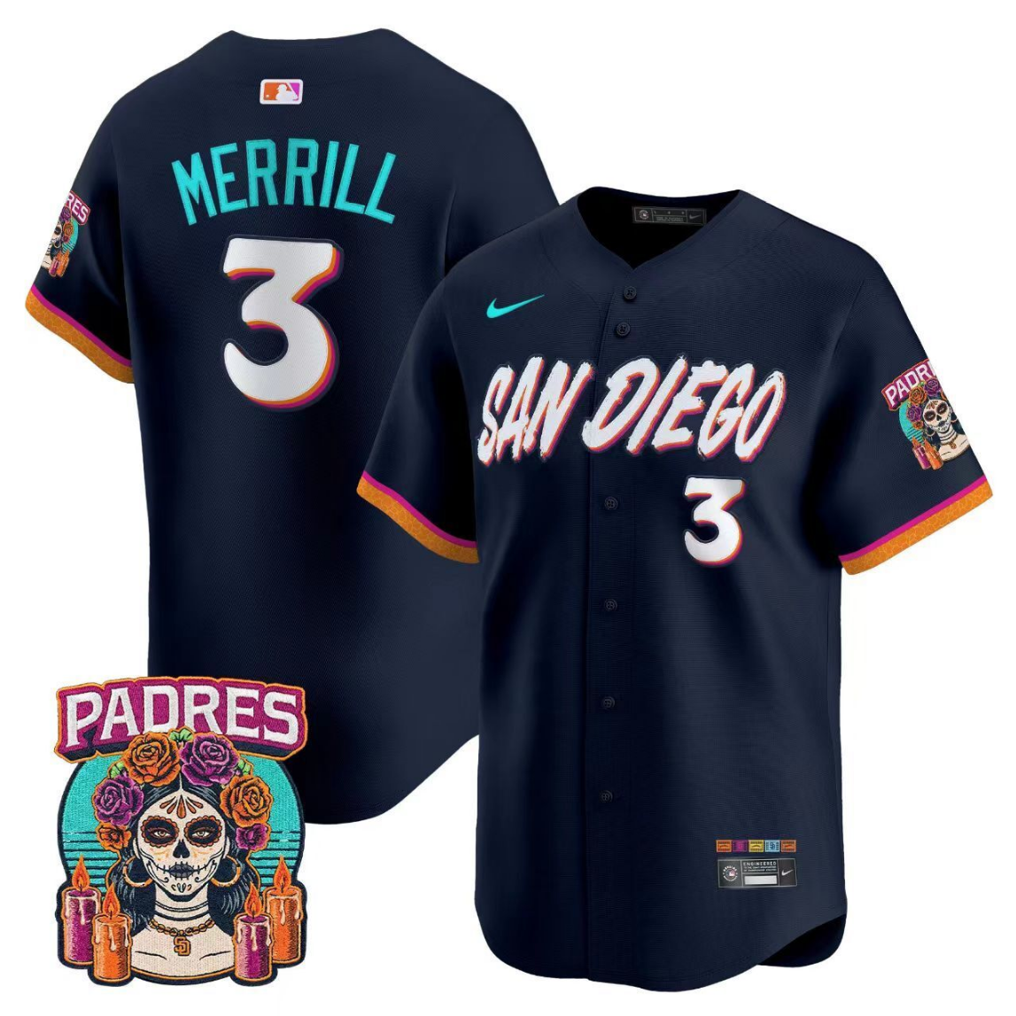 2025 MLB San Diego Padres Black S-3XL