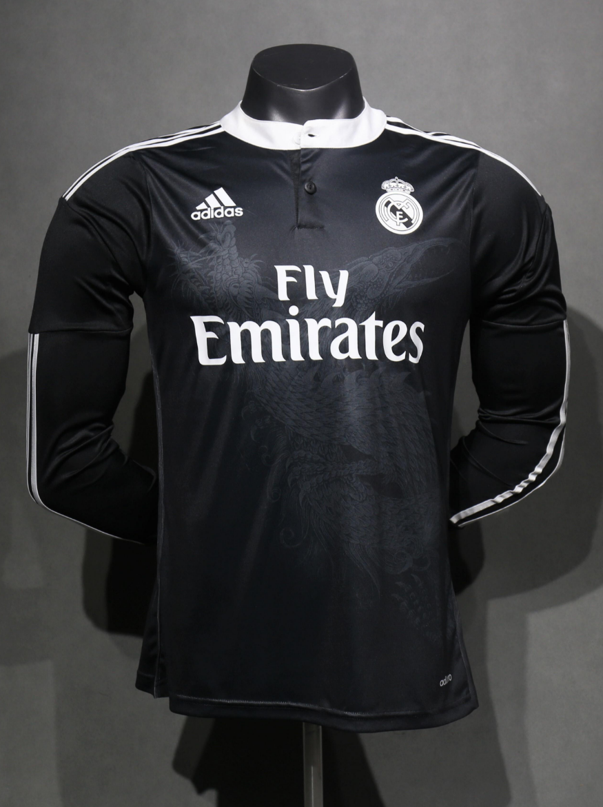Retro 14/15 re@l Medrid Third Black Dragon Long Jersey player version