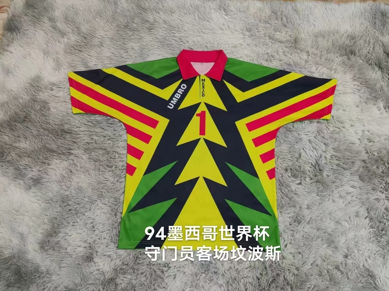 1994 Mexico goalkeeper NO.1 CAMPOS black-red retro version S-XXL