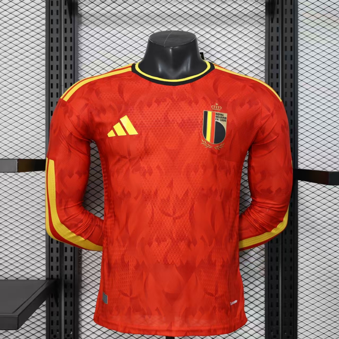 2026 Belgium home long sleeve player version size S-3XL