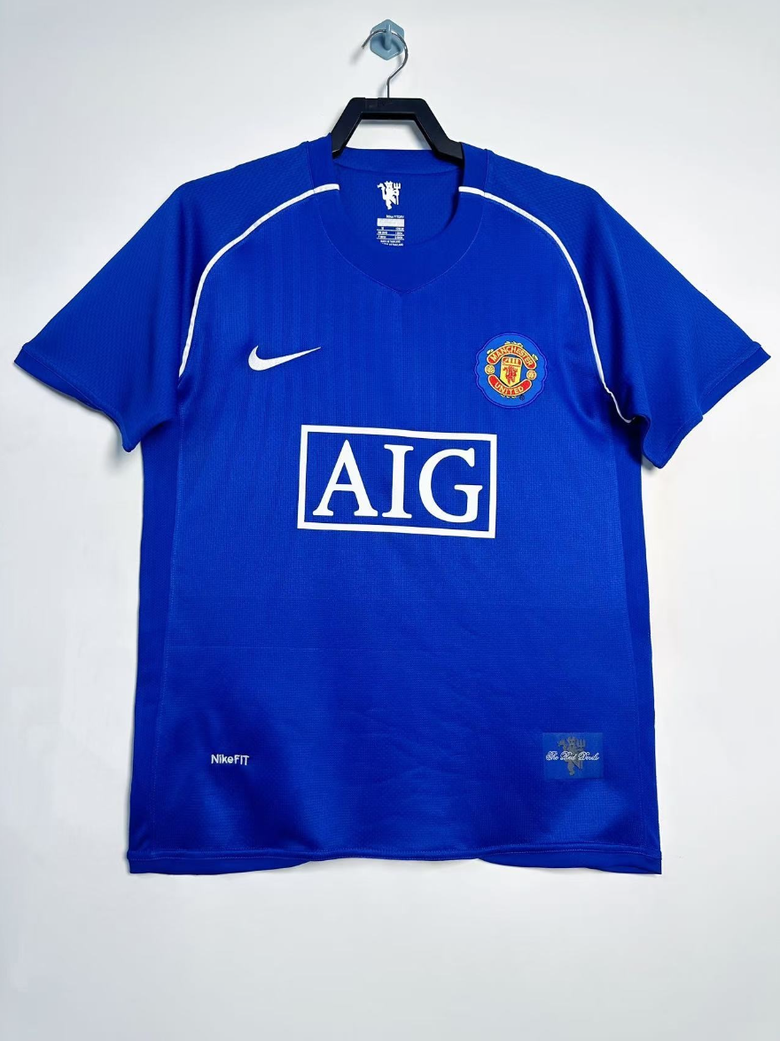 07/08 Manchester United M-U goalkeeper blue Retro Version S-XXL
