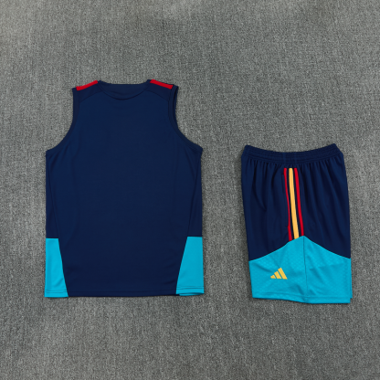 2026 Spain royal blue vest training suit S-XXL