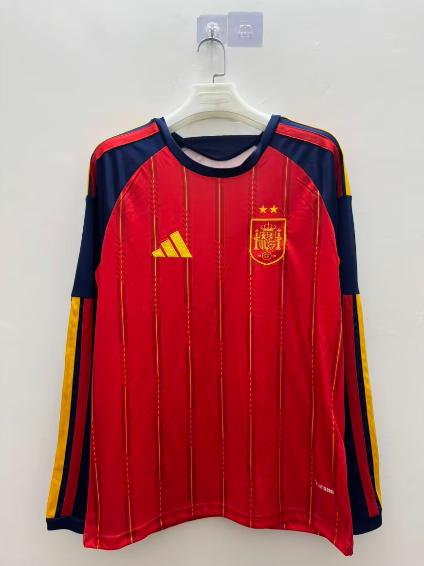 2026 Spain Home two star long sleeve fan version S-4XL