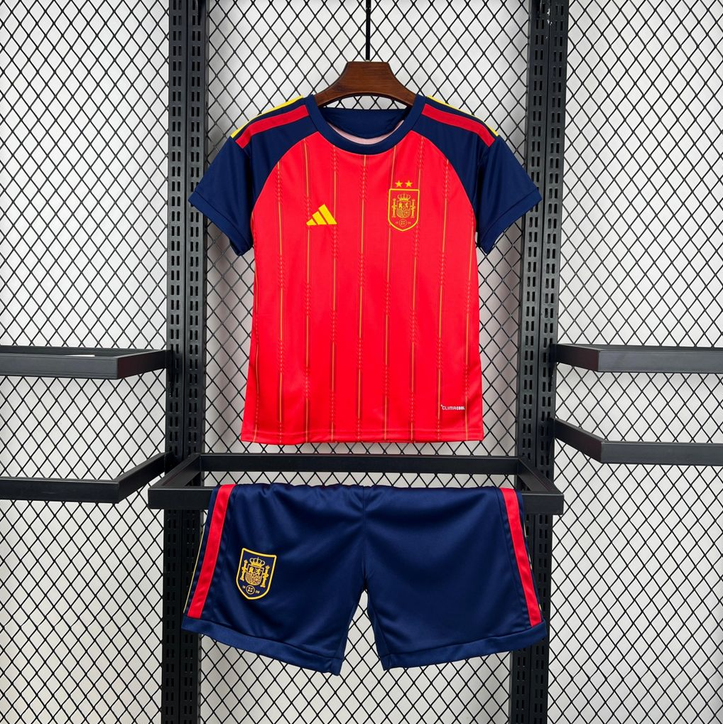2026 Spain home two star kids version Size 16-28