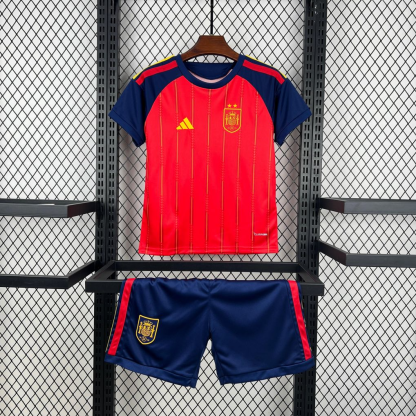 2026 Spain home two star kids version Size 16-28