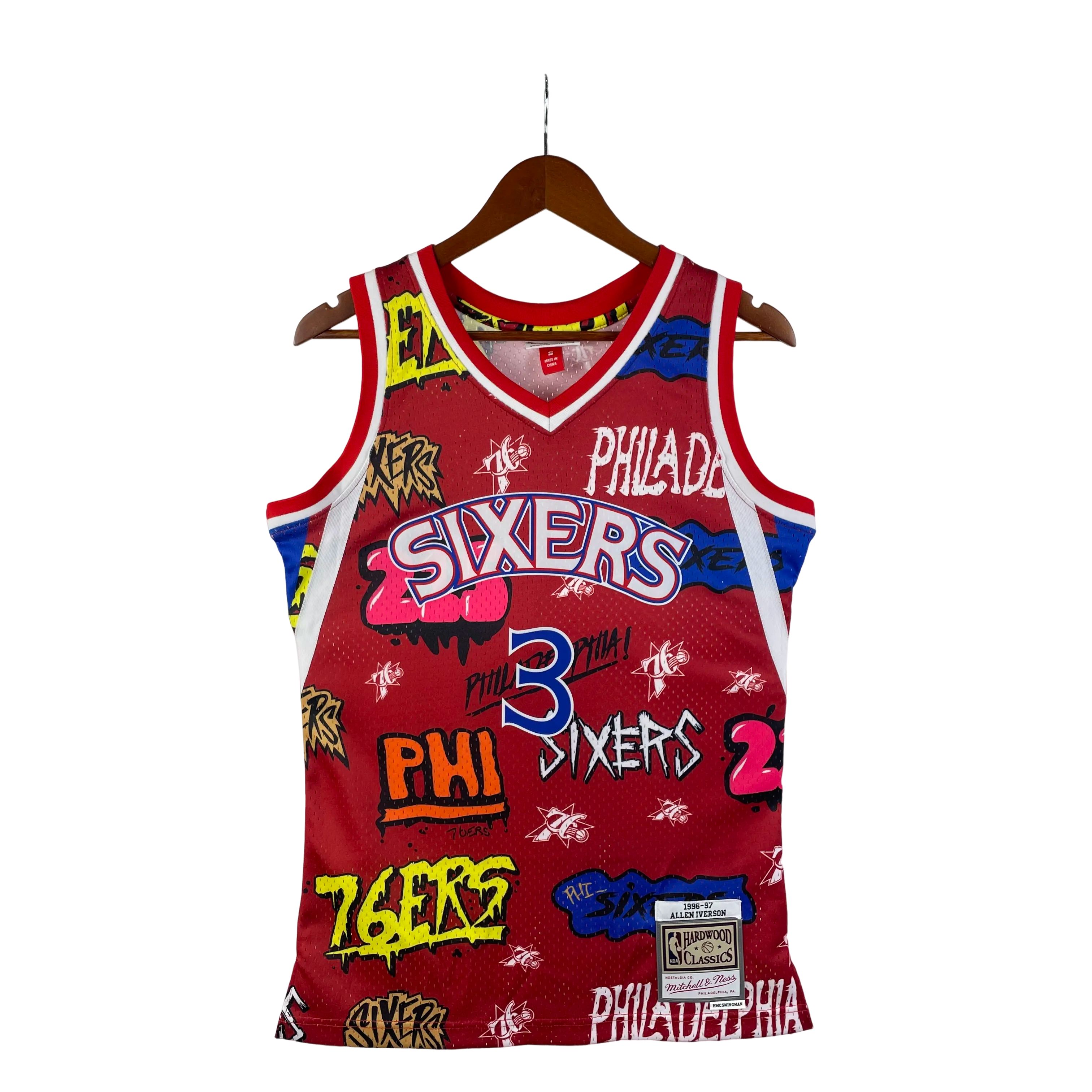 MN Heat Pressed Vintage Jersey: SW 76ers 96/97 Graffiti No.3 Everson