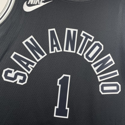 2023 NBA Santonio Spurs black Heat pressed classic version jersey S-XXL