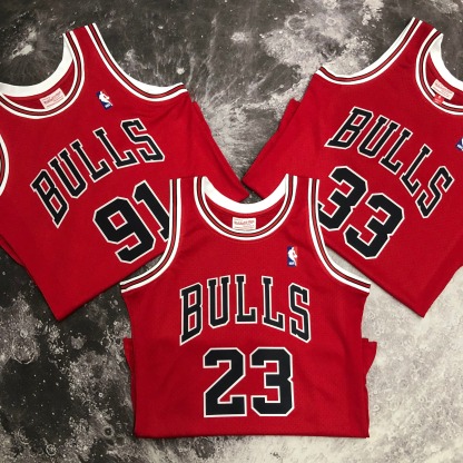 1998 NBA Chicago Bulls red Heat pressed retro version jersey S-XXL