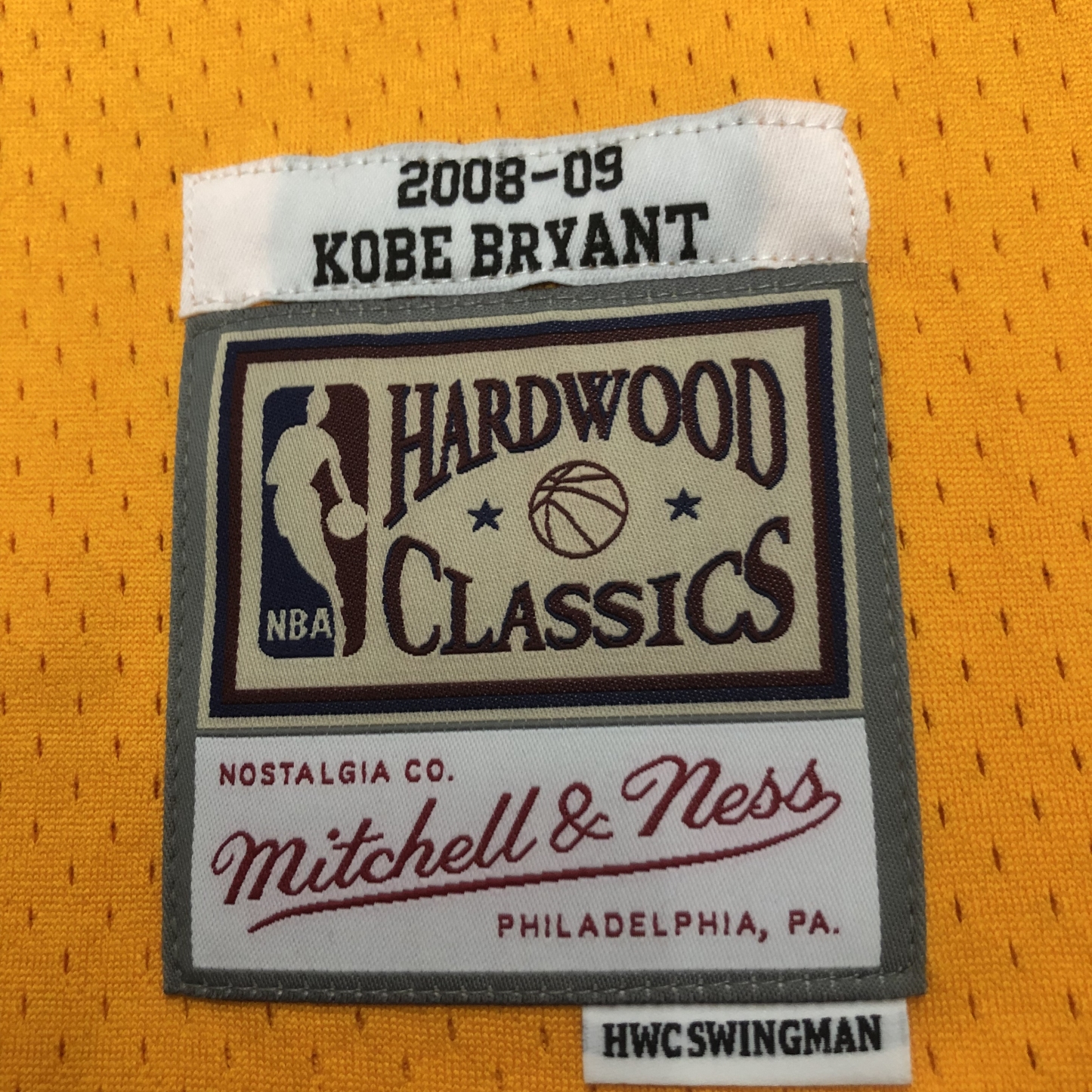 08/09 NBA Los Angeles Lakers KOBE yellow Heat pressed retro version jersey S-XXL
