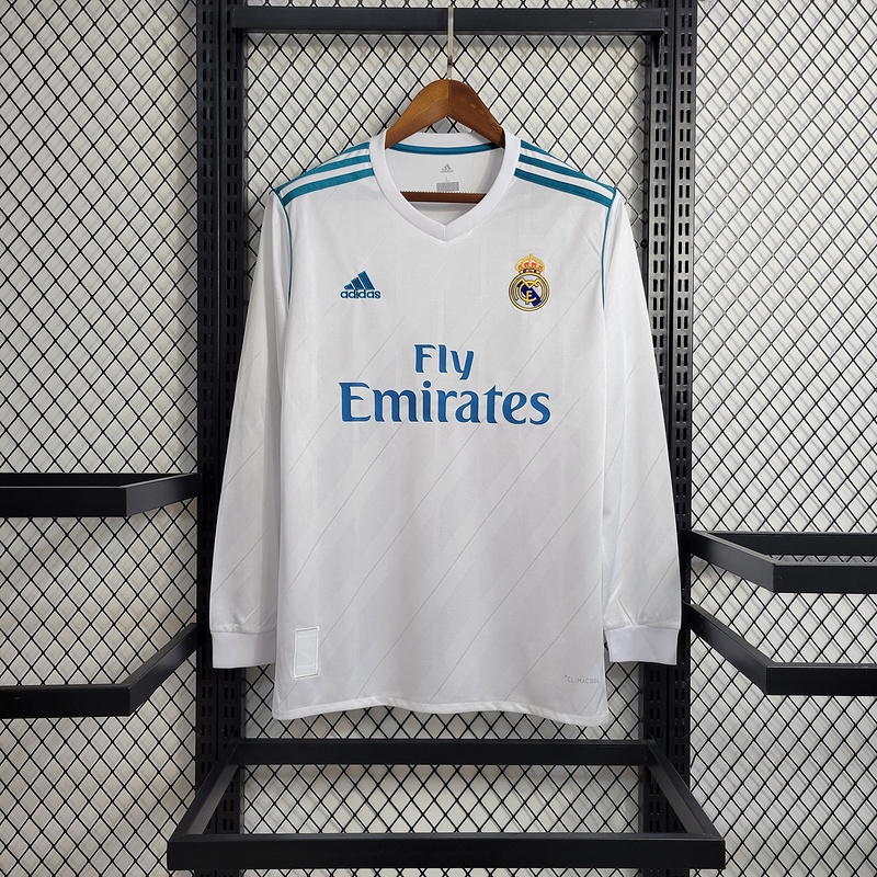 Retro Long Sleeve 17/18 Real Madrid Home S-XXL
