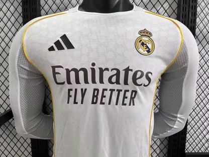 25/26 re@l Medrid home long sleeve player version S-4XL