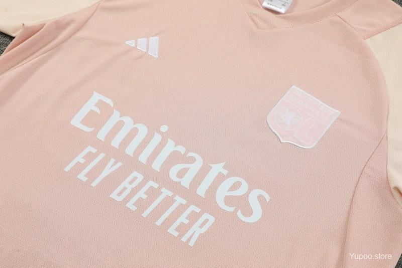 23/24 Olympique Lyonnais Lyon Pink Short Sleeve+Shorts