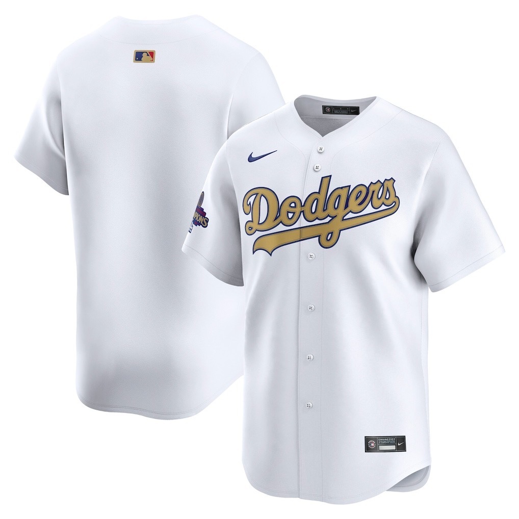2025 MLB Los Angeles Dodgers White-Golden S-3XL