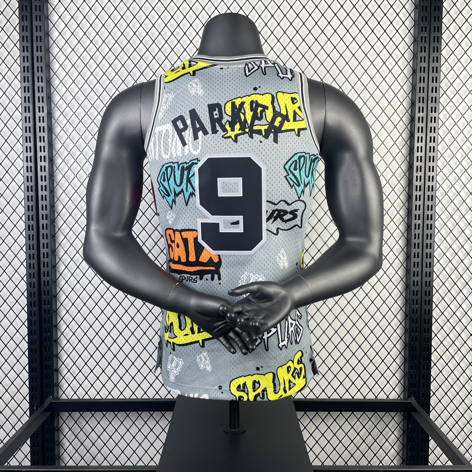 MN Heat Pressed Vintage Jersey: SW Spurs 02/03 Graffiti No.9 Parker