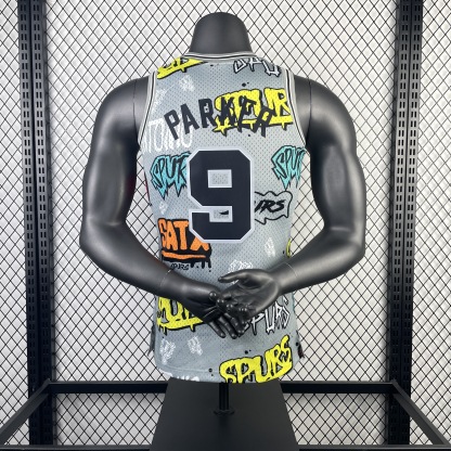 MN Heat Pressed Vintage Jersey: SW Spurs 02/03 Graffiti No.9 Parker