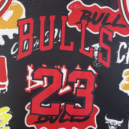 MN Heat Pressed Vintage Jersey: SW Bulls 97/98 Graffiti No.23 Jordan