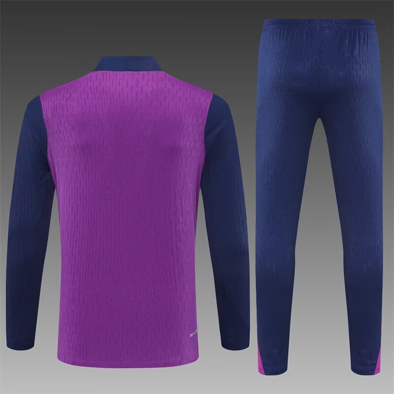 25/26 Barcelona Purple Half-Zip player version Jacket Suit