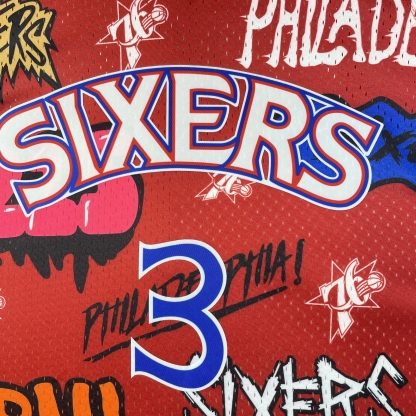 MN Heat Pressed Vintage Jersey: SW 76ers 96/97 Graffiti No.3 Everson