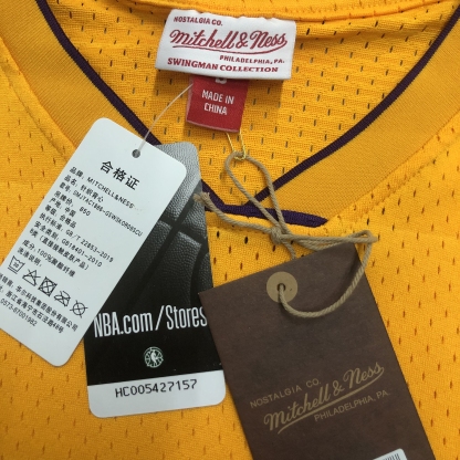 08/09 NBA Los Angeles Lakers KOBE yellow Heat pressed retro version jersey S-XXL
