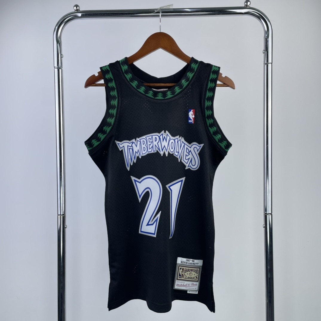 97/98 Minnesota Timberwolves black Hot-pressure retro version S-XXL