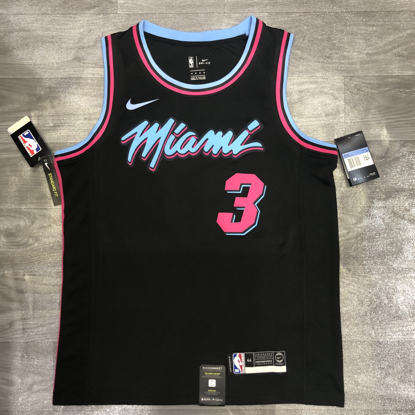 retro Miami Heat NO.3 Hot-pressure version S-XXL
