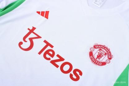 23-24 Manchester United White Short Sleeve+Shorts