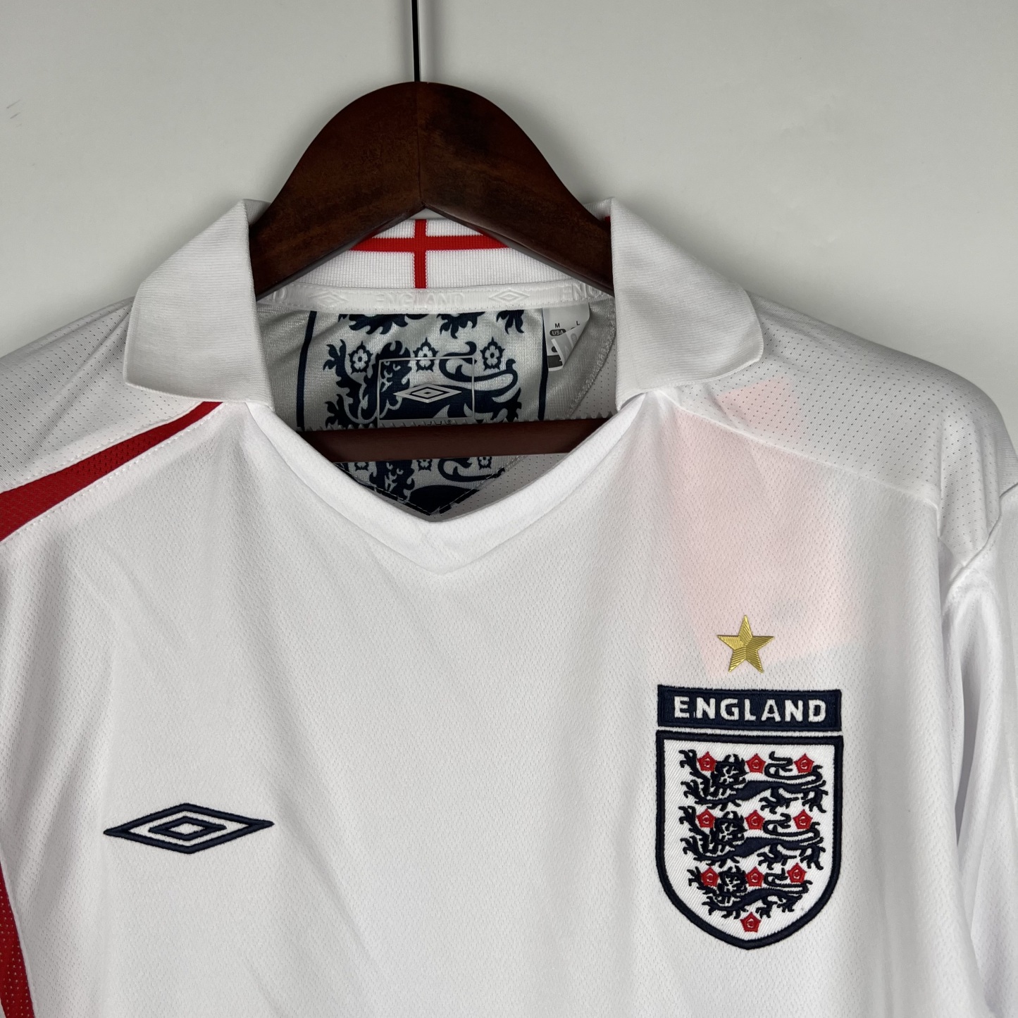 Retro Long Sleeve England 2006 Home S-XXL