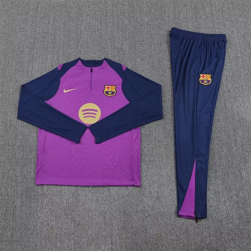 25/26 Barcelona Purple Half-Zip player version Jacket Suit