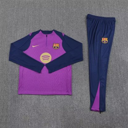 25/26 Barcelona Purple Half-Zip player version Jacket Suit