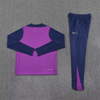 25/26 Barcelona Purple Half-Zip player version Jacket Suit