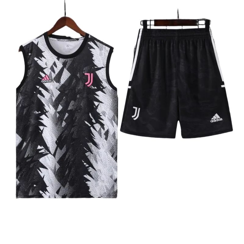 23-24 Juventus Black White Vest Jersey+Shorts