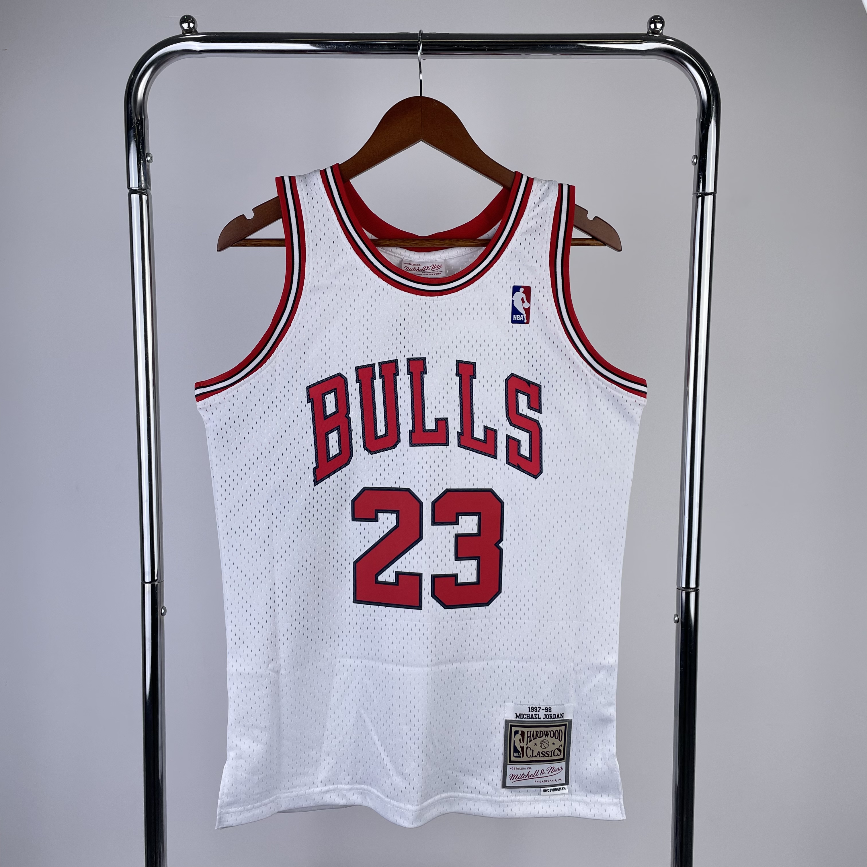 1998 NBA Chicago Bulls white Heat pressed retro version jersey S-XXL