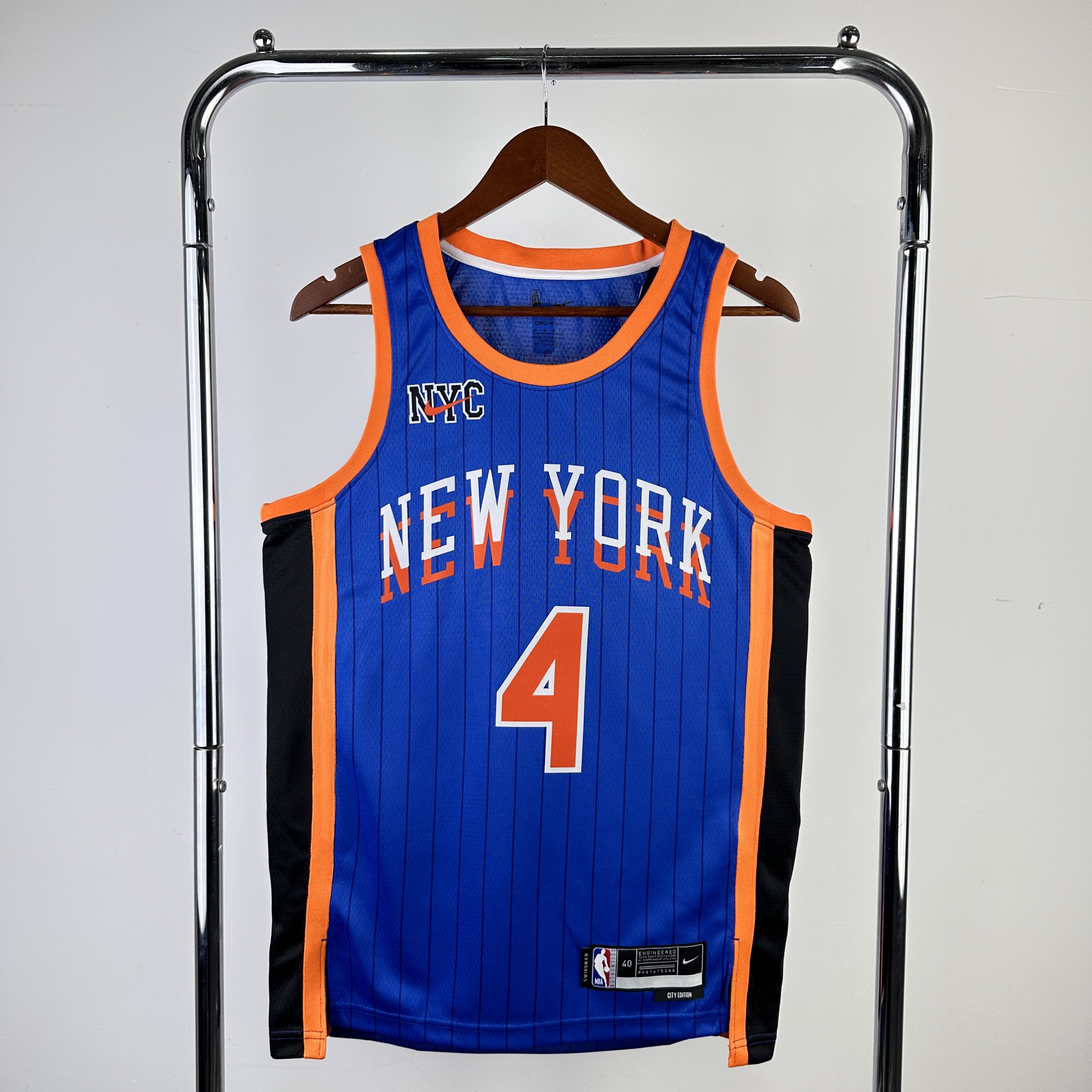2024 NBA New York Knicks blue Heat pressed city version jersey S-XXL