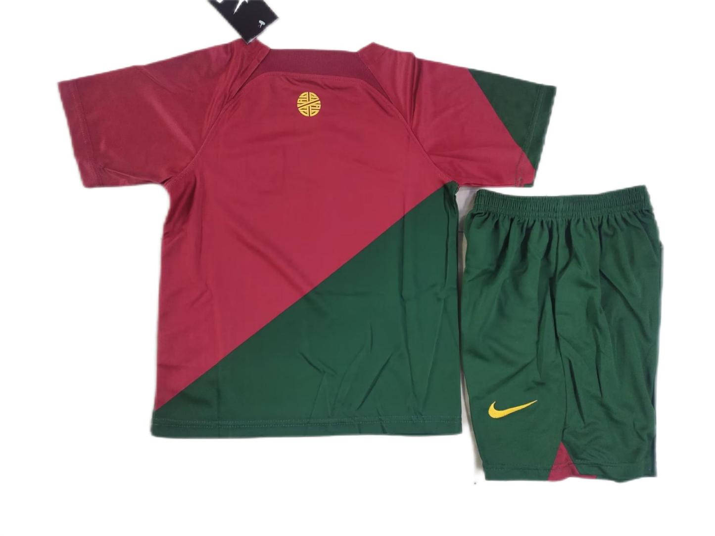 2022 Portugal Home Kids Kit Jersey Sizes 16-28